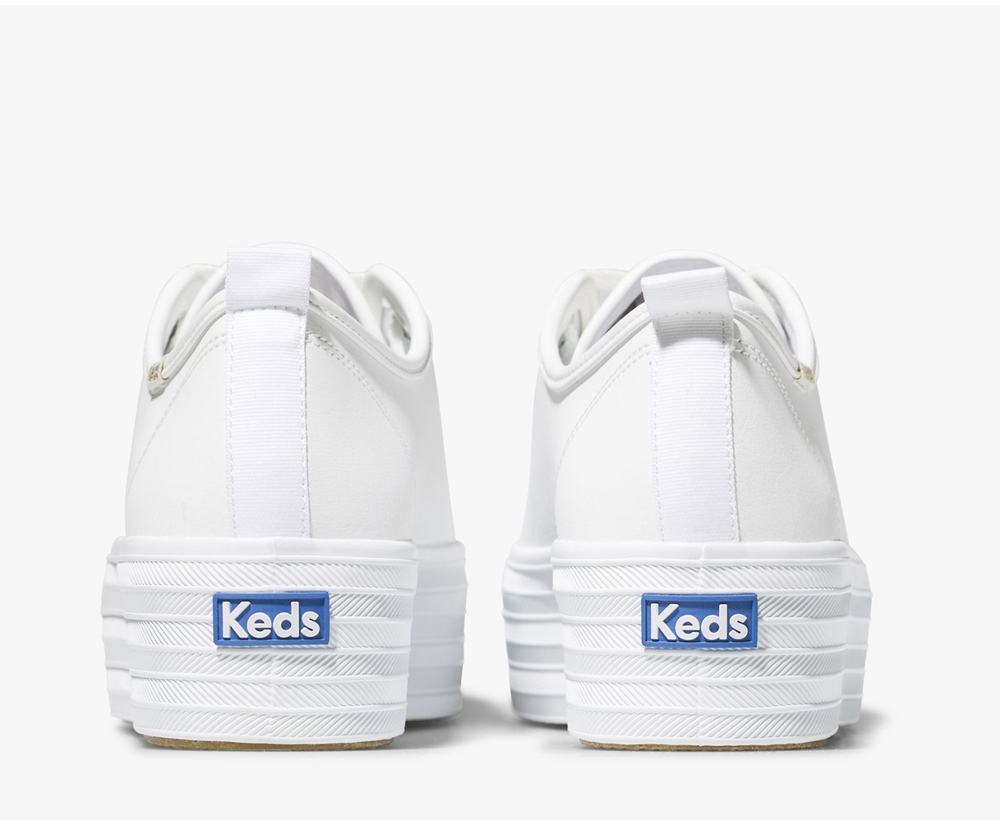 Tenis Keds Mujer Blancos - Triple Up Cuero - 1069-OKUSV